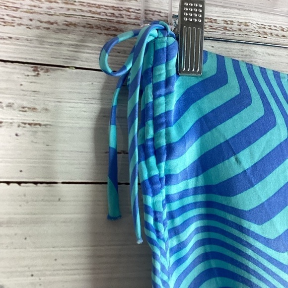 ZARA SIZE XS SPRING BLUE SATIN FLARE SUMMERPANTS 70’S INSPIRE SWIRL COSTUME NWOT - Picture 5 of 13